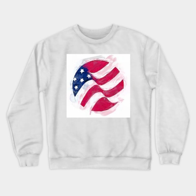 USA Flag Paint Crewneck Sweatshirt by anacarminda